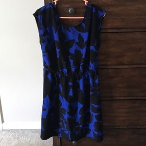 Black and blue floral dress.